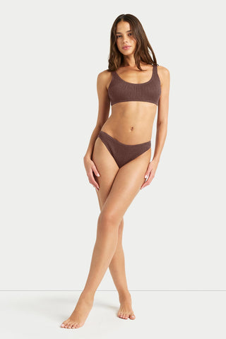 Coast Cotton Bralette Bikini Set - Coffee