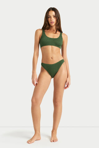 Coast Cotton Bralette Bikini Set - Dark Sage