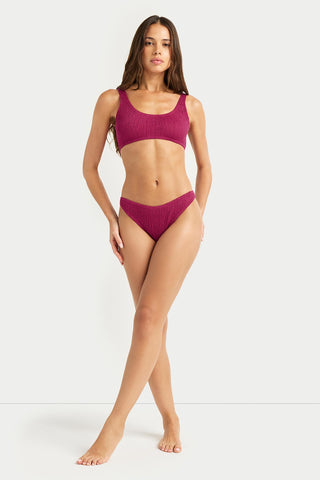 Coast Cotton Bralette Bikini Set - Ruby