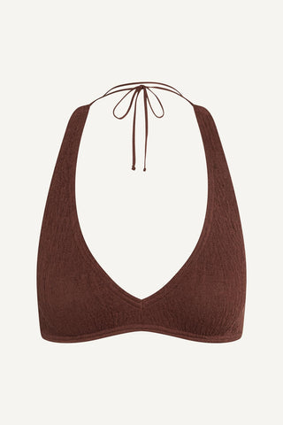 Coast Cotton Halter Bikini Set - Coffee
