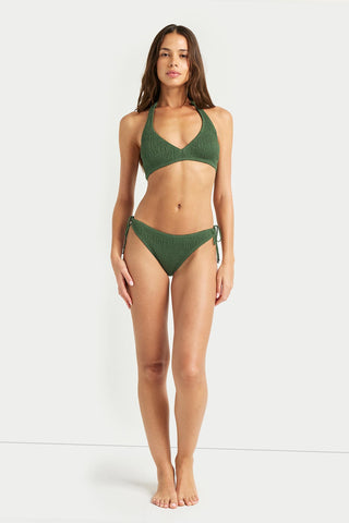 Coast Cotton Halter Bikini Set - Dark Sage