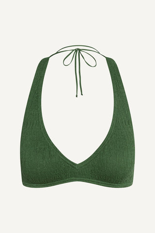 Coast Cotton Halter Bikini Set - Dark Sage