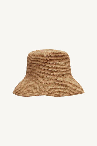 Tulum Bucket Hat - Caramel Raffia