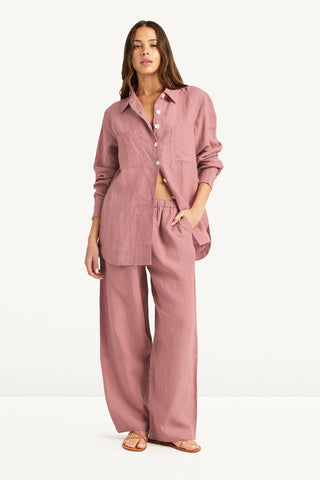 Nadia Shirt - Rosewood EcoLinen
