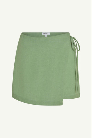 Willa Wrap Mini Skirt - Sage EcoLinen