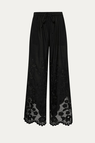 Flora Pant - Black Beachside Broderie