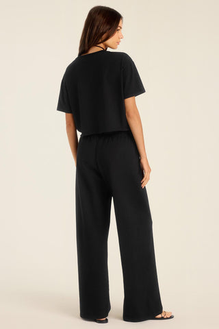 Coast Pant - Black Cotton Jersey