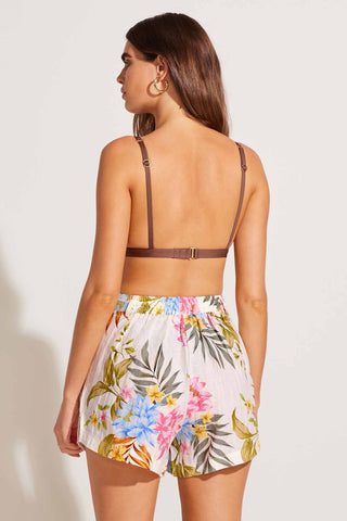 The Getaway Short - Summer Bloom EcoLinen