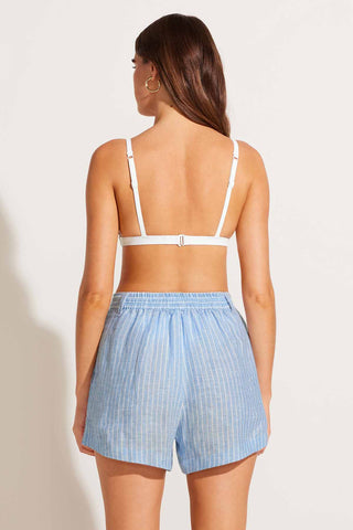 The Getaway Short - Summer Stripe EcoLinen