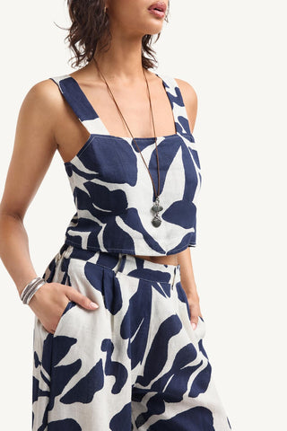 The Getaway Pant - Night Flower EcoLinen