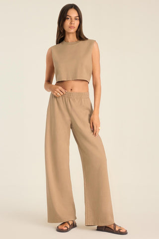 Coast Pant - Latte Cotton Jersey