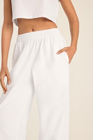 Coast Pant - White Cotton Jersey