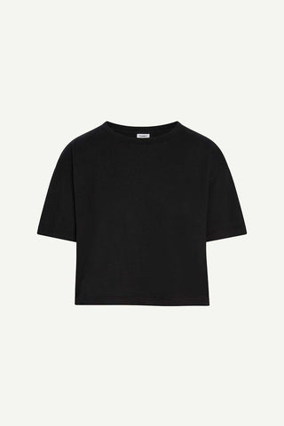 Coast Crop Tee - Black Cotton Jersey