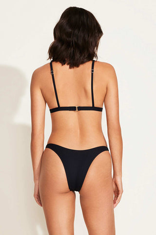 Moss Bralette Top - Black EcoRib