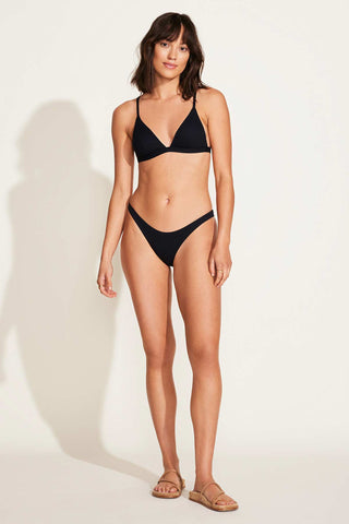 Moss Bralette Top - Black EcoRib