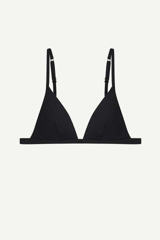 Moss Bralette Top - Black EcoRib