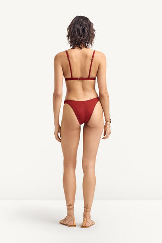 California High Leg Bottom - Deep Madder EcoRib