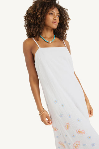 Rhea Dress - White Superbloom Cotton