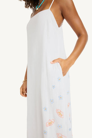 Rhea Dress - White Superbloom Cotton