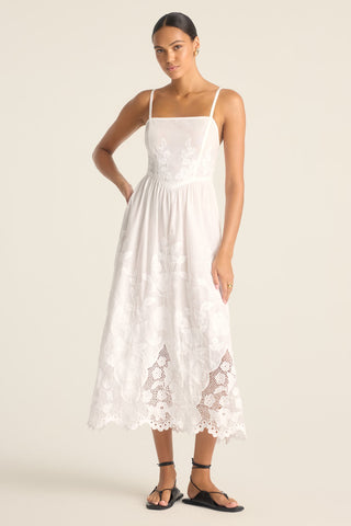 Flora Dress - White Beachside Broderie