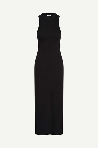 Daybreak Essential Midi Dress - Black Cotton Rib