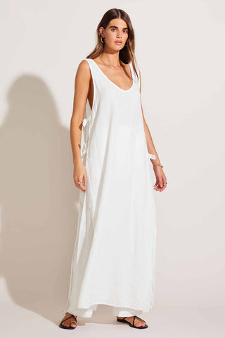 Riviera Dress - White Crinkle Linen