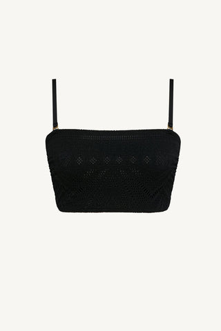 Harper Bandeau Top - Black Calico Crochet
