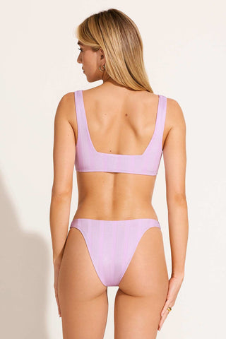 California High Leg Bottom - Orchid Shiny Stripe