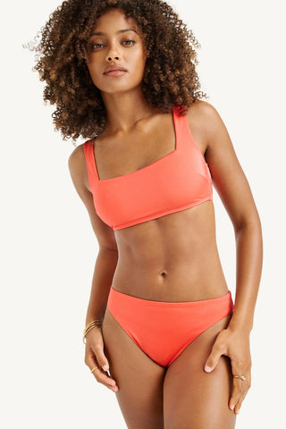 Cali High Leg Full Bottom - Coral EcoShimmer