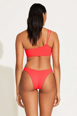 Cosmo One Shoulder Top - Coral Glow EcoRib BT
