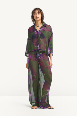 Petra Shirt - Watercolor Orchid Cupro Chiffon