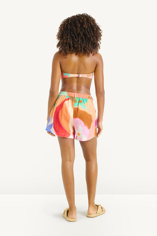The Getaway Short - In Bloom Colorblock EcoLinen