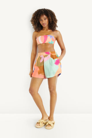 The Getaway Short - In Bloom Colorblock EcoLinen