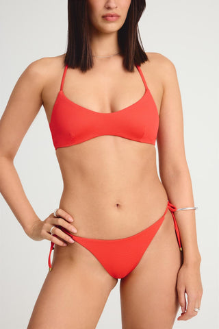 Upcycled Tie Side Cheeky Bottom - Ruby EcoTex
