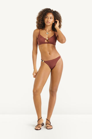 Terra Cutout Bralette Top - Red Ochre EcoShimmer