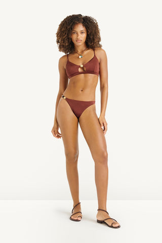 Terra Cutout Bralette Top - Red Ochre EcoShimmer