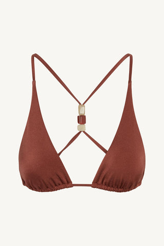 Terra Halter Triangle Top - Red Ochre EcoShimmer