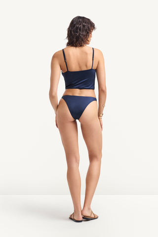 Terra Cut Out Crop Top - Midnight Indigo EcoShimmer