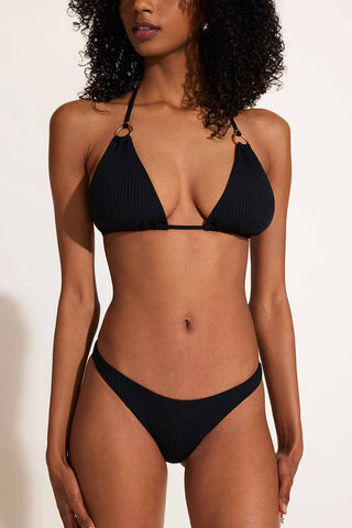 California High Leg Bottom - Black EcoRib