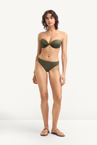Cali High Leg Full Bottom - Olive EcoShimmer