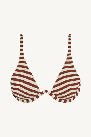 Maisie Underwire Top - Red Ochre Stripe EcoScrunch