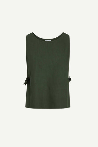 Parker Tank Top - Forest Cotton Poplin