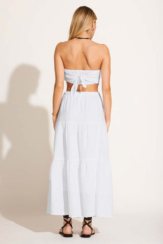 Joni Scarf Top - White EcoLinen