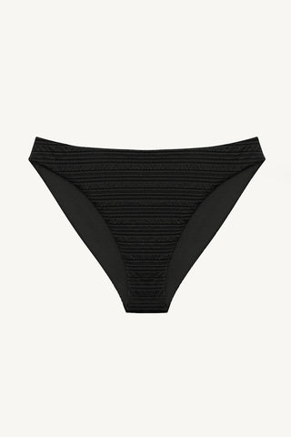Cali High Leg Full Bottom - Black Seersucker Stripe
