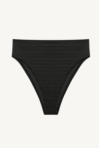 Barcelona Bottom - Black Seersucker Stripe