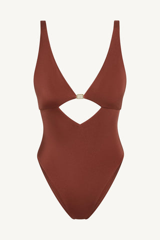 Terra Cut Out One Piece - Red Ochre EcoShimmer