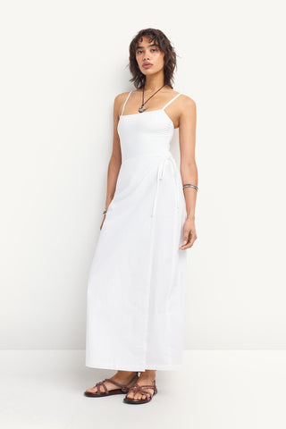 Willa Wrap Skirt - White Cotton Poplin