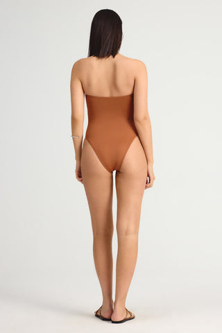 Upcycled Bandeau One Piece  - Bourbon EcoLux
