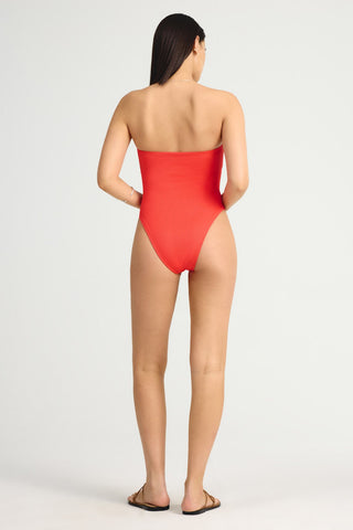 Upcycled Bandeau One Piece  - Ruby EcoTex