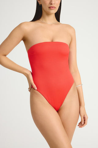 Upcycled Bandeau One Piece  - Ruby EcoTex
